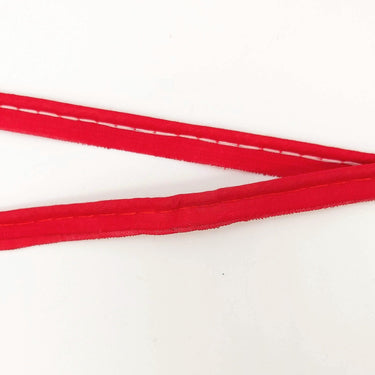 3 Yards, 5mm Flanged Insertion Piping on 10mm Band, Red Fabric Trim
